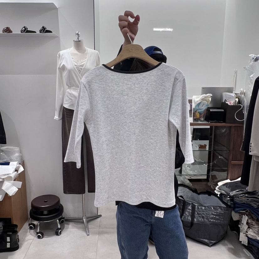 ANN MARGRET韓國直郵東大門實拍女裝新款25春夏長袖T恤GRETA.Y長袖T恤圖色4