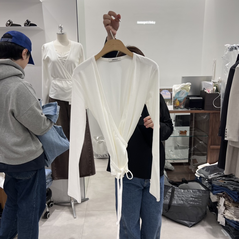 ANN MARGRET韓國直郵東大門實拍女裝新款真品長袖T恤不含內搭開衫GRETA.Y長袖T恤圖色1