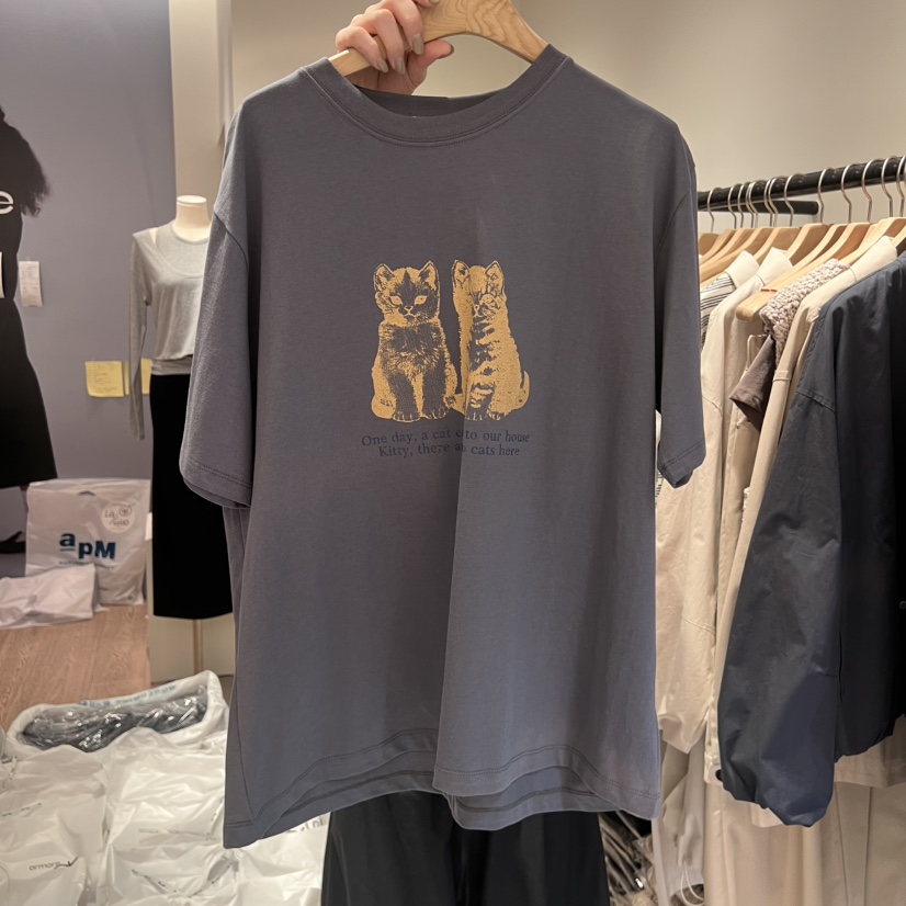 ORMORE直郵韓國代購女裝新品時尚25春夏休閑人氣真品推薦T恤ORMORET恤圖色2