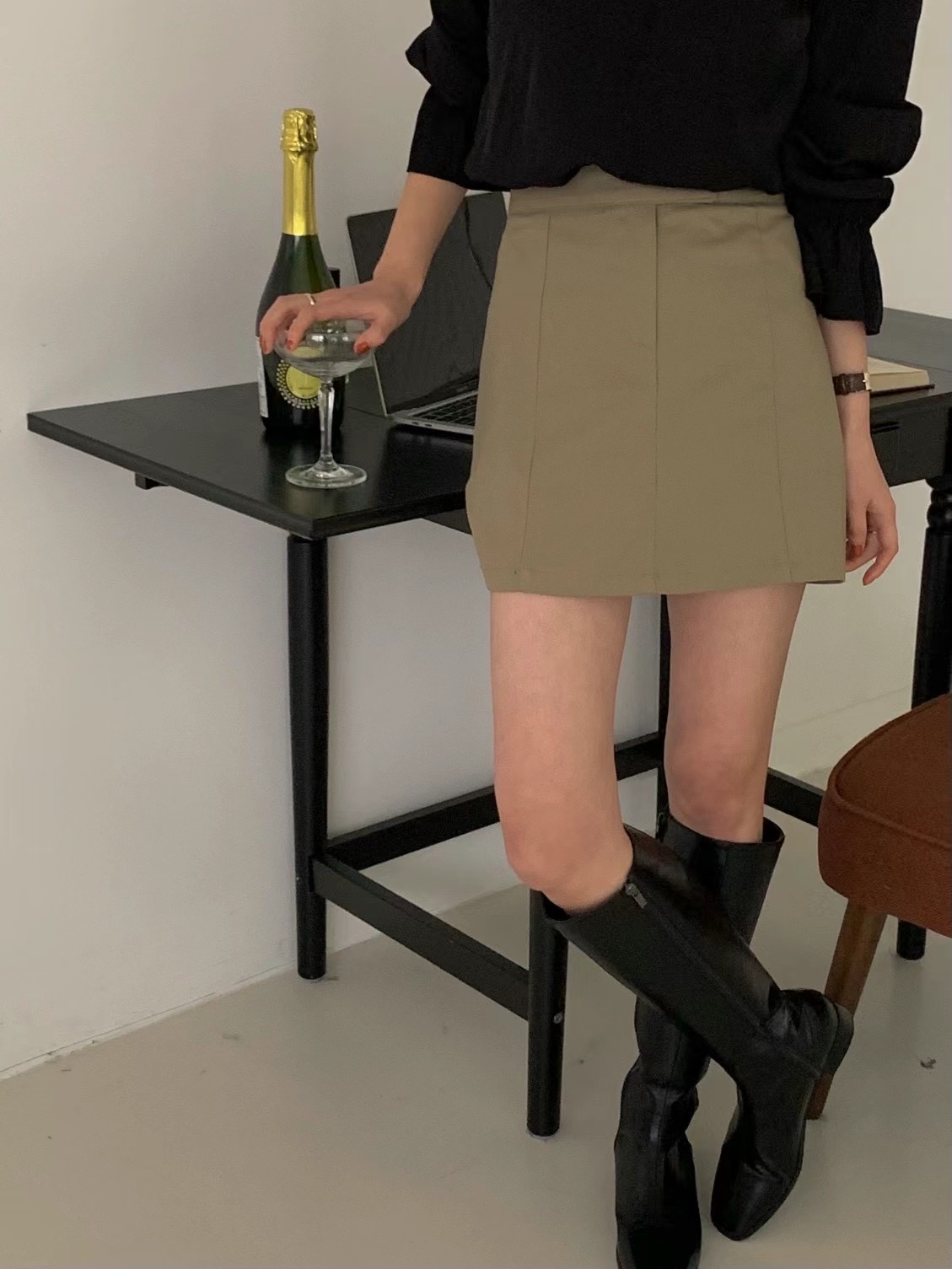 A.ME韓國直郵女裝新品人氣休閑25春夏職業熱賣推薦真品短裙A.ME短裙