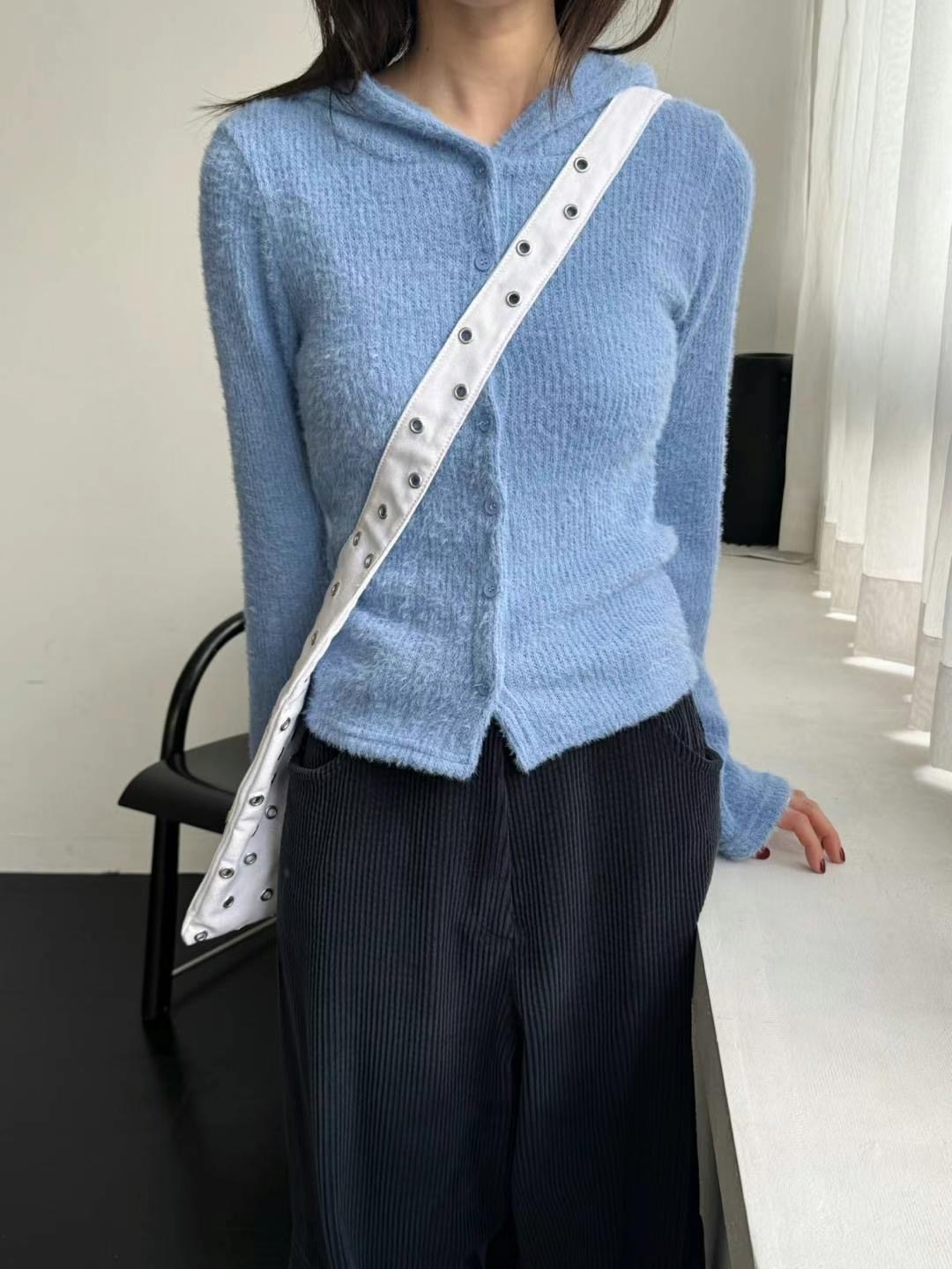 FAVOURED韓國直郵東大門代購女裝新品休閑25春夏針織衫開衫連帽FAVOURED針織衫