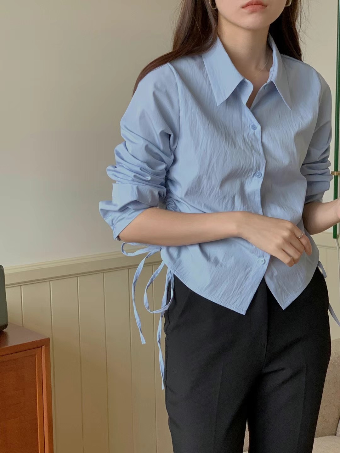 A.ME韓國直郵東大門代購女裝新款職業25春夏熱賣襯衫蕾絲衫A.ME襯衫/蕾絲衫