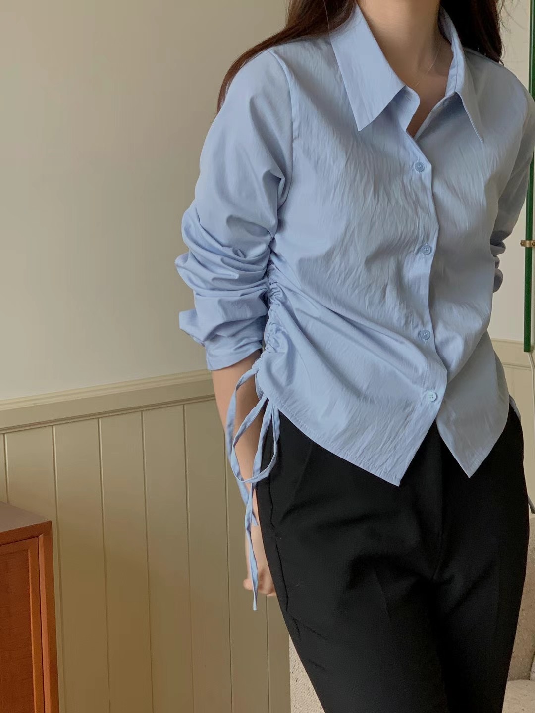 A.ME韓國直郵東大門代購女裝新款職業25春夏熱賣襯衫蕾絲衫A.ME襯衫/蕾絲衫