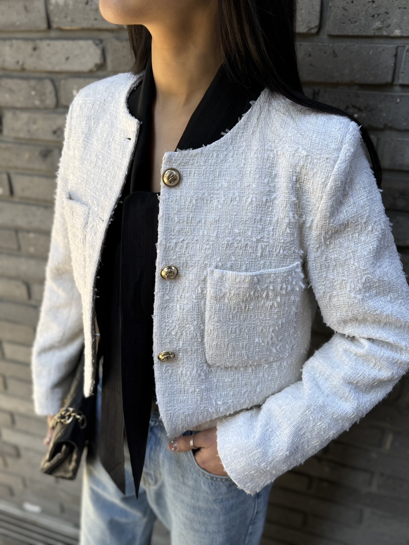 LIMLIMLIM韓國直郵東大門代購女裝新款熱賣25春夏夾克粗花呢LIM LIM LIM夾克