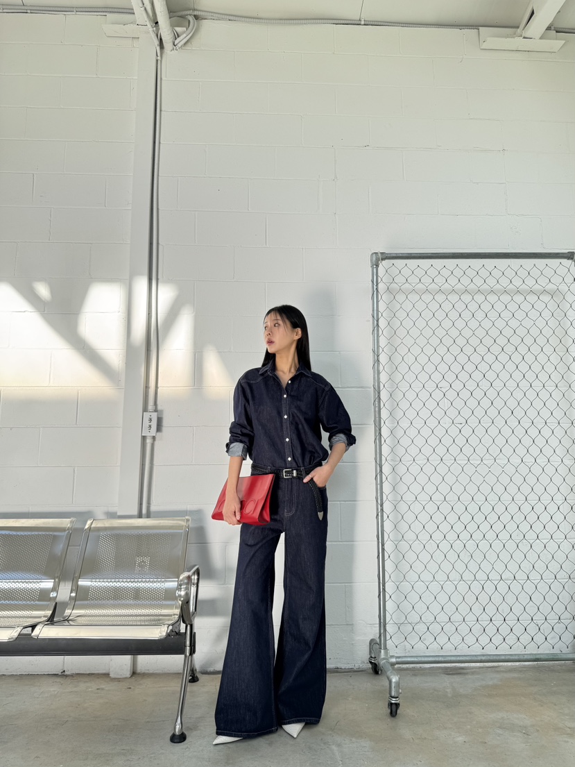LIMLIMLIM直郵韓國代購女裝新款職業休閑真品推薦25春夏牛仔褲LIM LIM LIM牛仔褲
