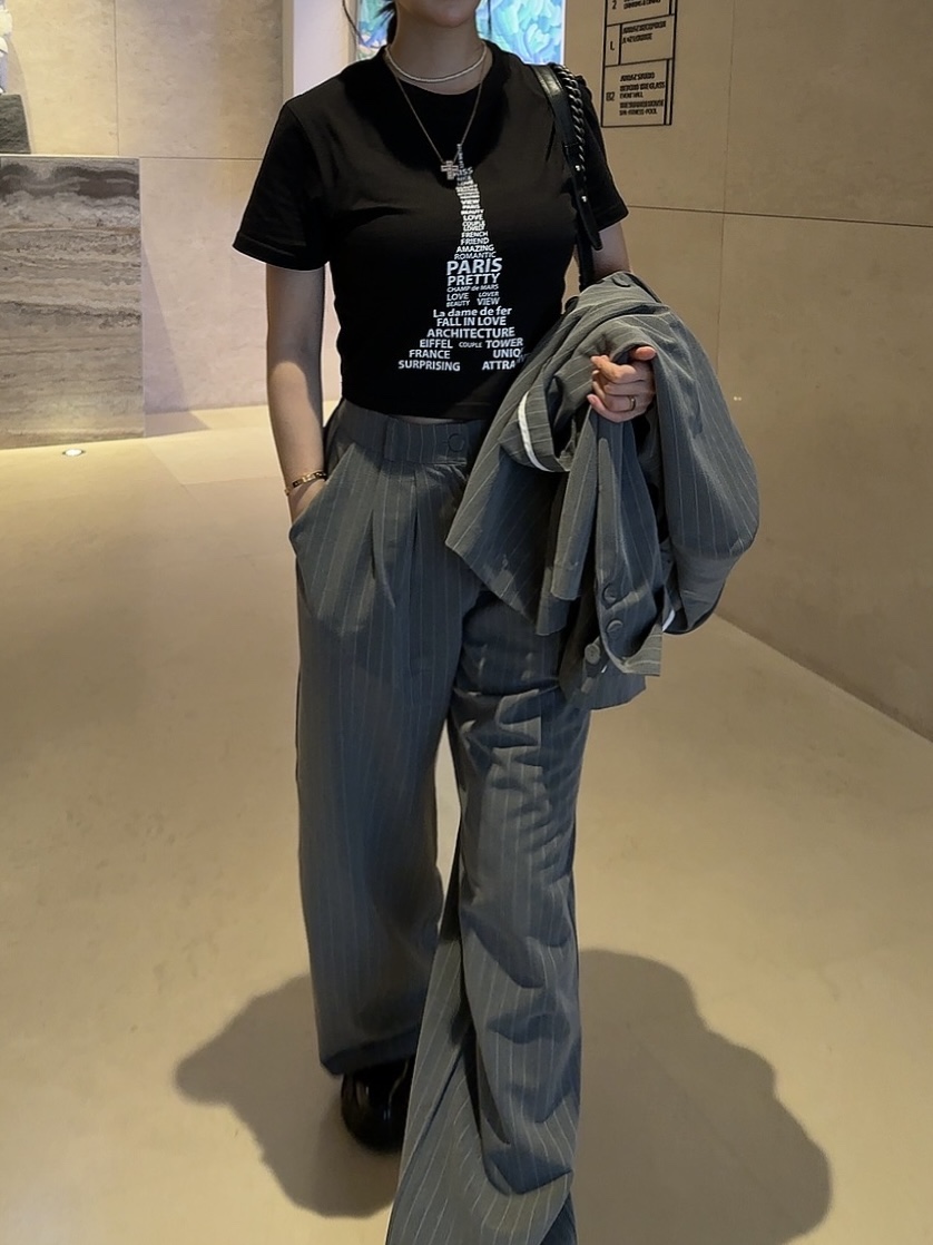 PALETTE-Q韓國直郵女裝新款熱賣休閑人氣職業真品25春夏T恤短款PALETTET恤