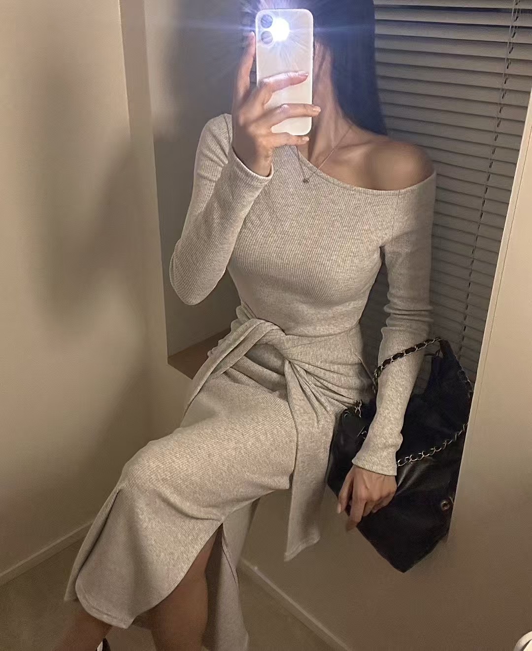 BLACK LINE韓國直郵東大門實拍女裝新款25春夏時尚職業連衣裙BLACK LINE連衣裙圖色1