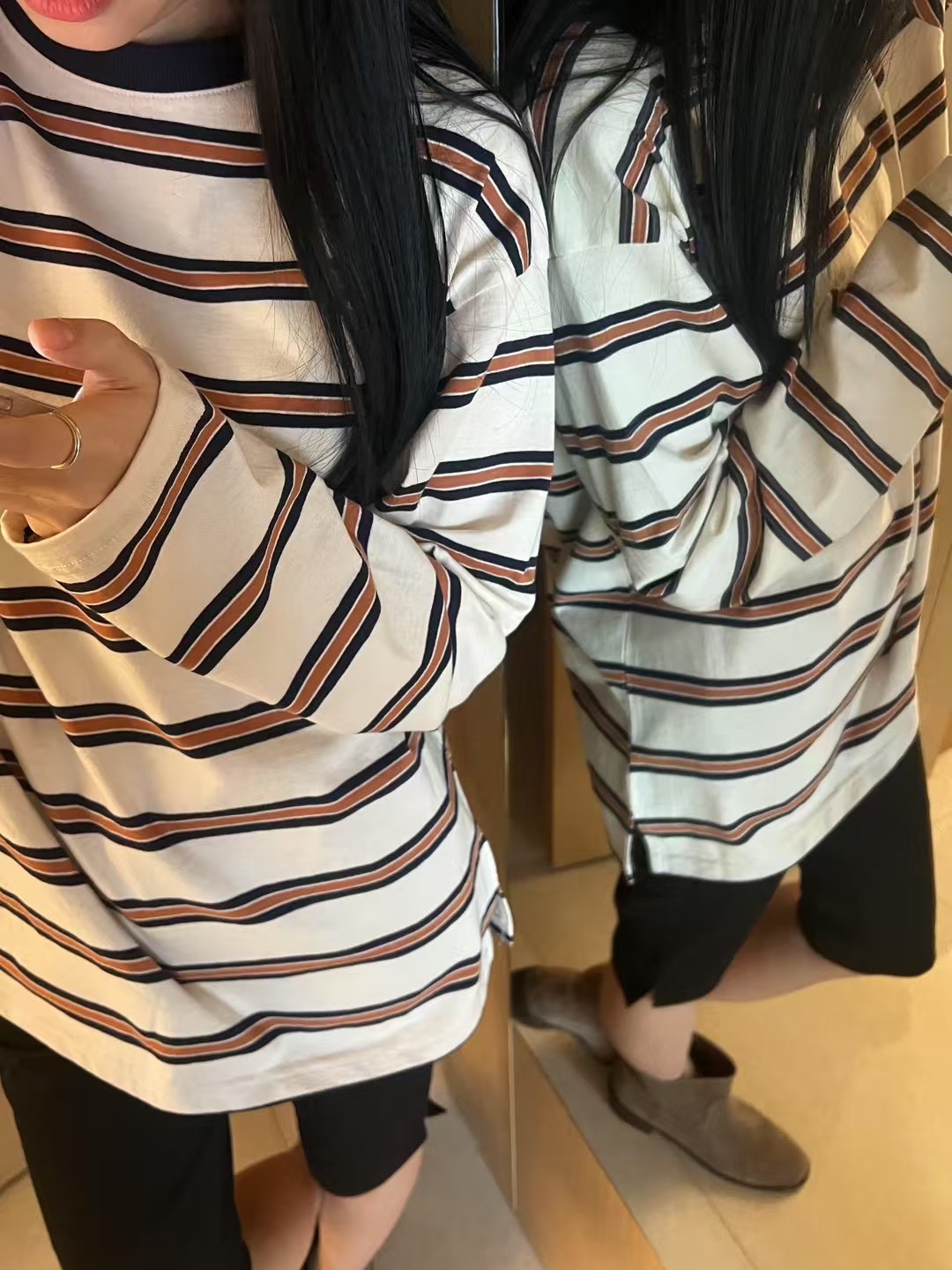 ALL OF US韓國直郵女裝新品真品25春夏職業時尚休閑長袖T恤ALL OF US長袖T恤