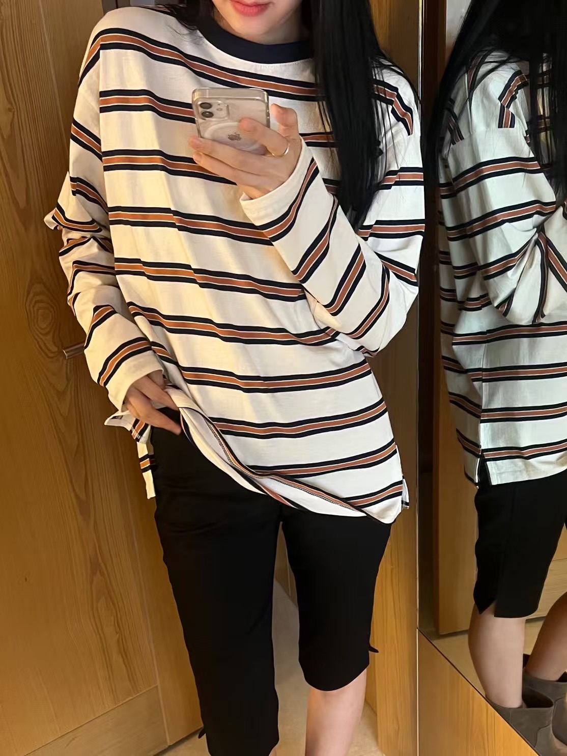 ALL OF US韓國直郵女裝新品真品25春夏職業時尚休閑長袖T恤ALL OF US長袖T恤
