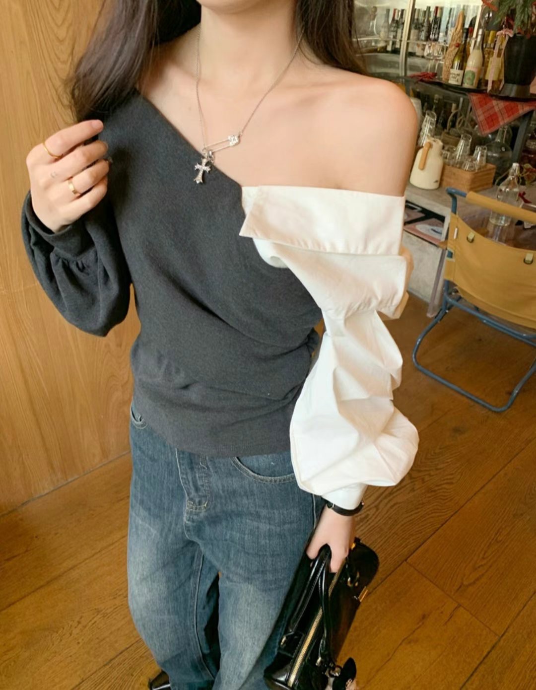 ETEMOY韓國直郵女裝新款人氣真品熱賣職業推薦25春夏襯衫蕾絲衫LEHEIM襯衫/蕾絲衫
