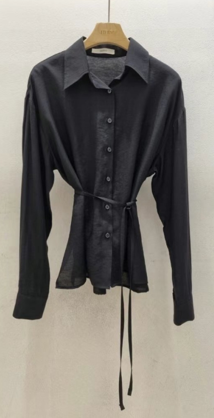 HERME韓國直郵女裝新品熱賣職業推薦時尚真品25春夏襯衫蕾絲衫HERME襯衫/蕾絲衫圖色2