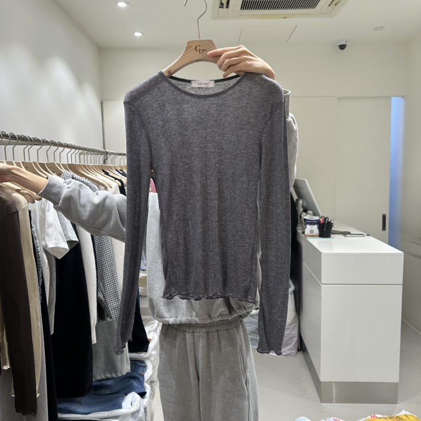 GLORY韓國直郵女裝新品時尚職業25春夏真品人氣熱賣長袖T恤GLORY長袖T恤圖色4