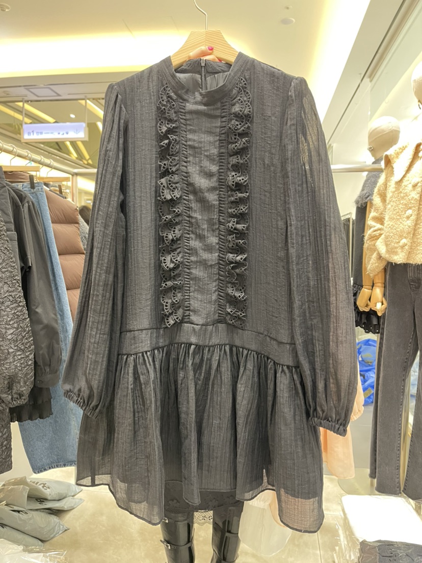 XPARTY韓國直郵東大門代購女裝新款推薦職業真品連衣裙透視XPARTY連衣裙圖色3