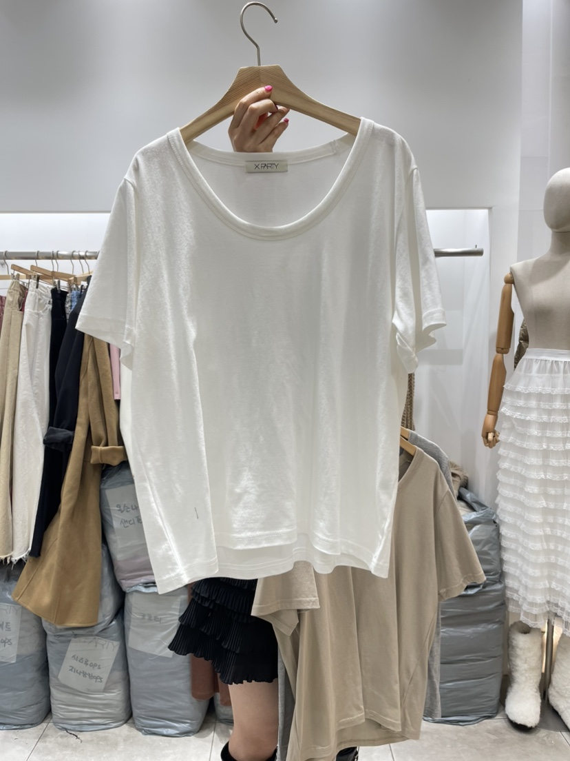 XPARTY韓國直郵女裝新款人氣時尚25春夏休閑熱賣推薦真品T恤XPARTYT恤圖色1