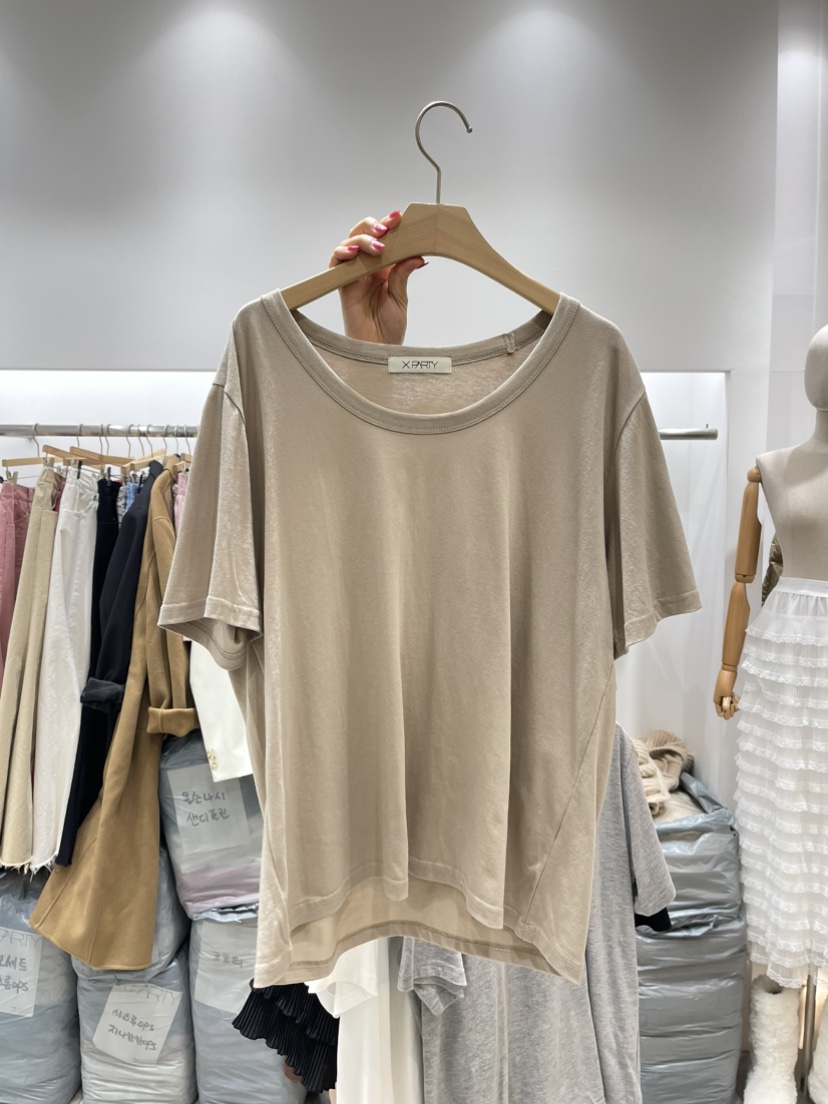 XPARTY韓國直郵女裝新款人氣時尚25春夏休閑熱賣推薦真品T恤XPARTYT恤圖色2