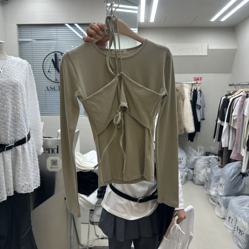ASCEND韓國直郵東大門代購女裝新品時尚推薦25春夏職業長袖T恤ASCEND長袖T恤