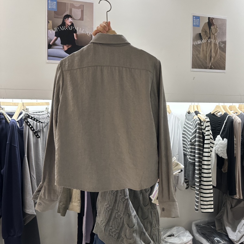 FLIPAR直郵韓國代購女裝新品25春夏職業推薦時尚襯衫蕾絲衫FLIPAR襯衫/蕾絲衫
