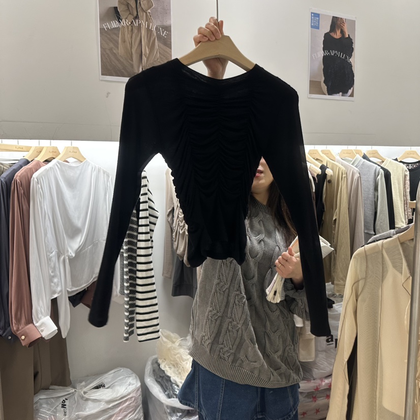FLIPAR韓國直郵東大門實拍女裝新款職業25春夏休閑人氣長袖T恤FLIPAR長袖T恤