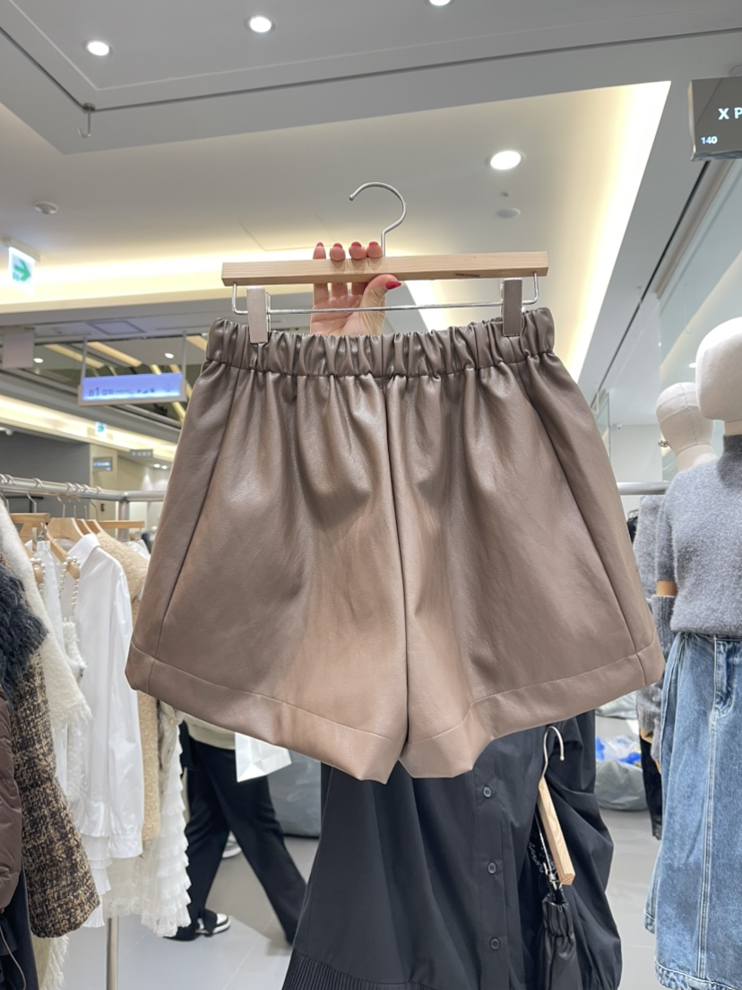 XPARTY直郵韓國代購女裝新品25春夏熱賣休閑人氣推薦短褲皮褲XPARTY短褲