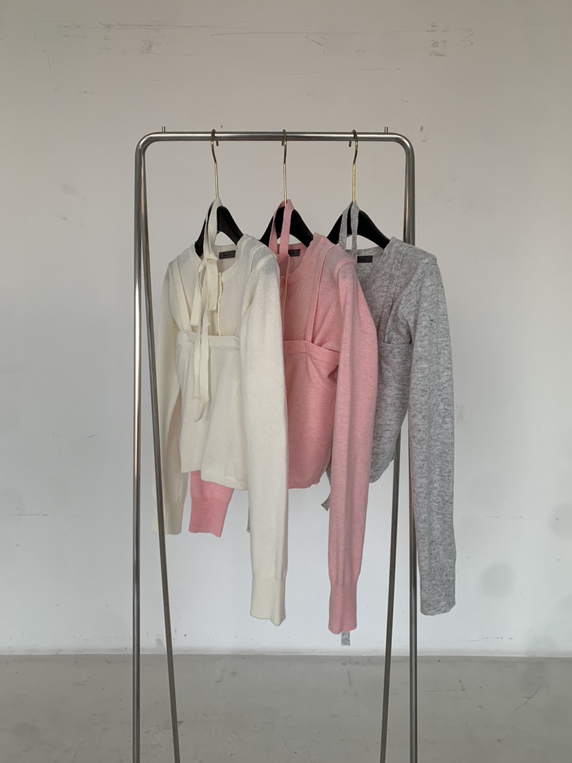 BETWEEN US韓國直郵東大門代購女裝新品休閑套裝蝴蝶結開衫JICJO:SEOUL套裝