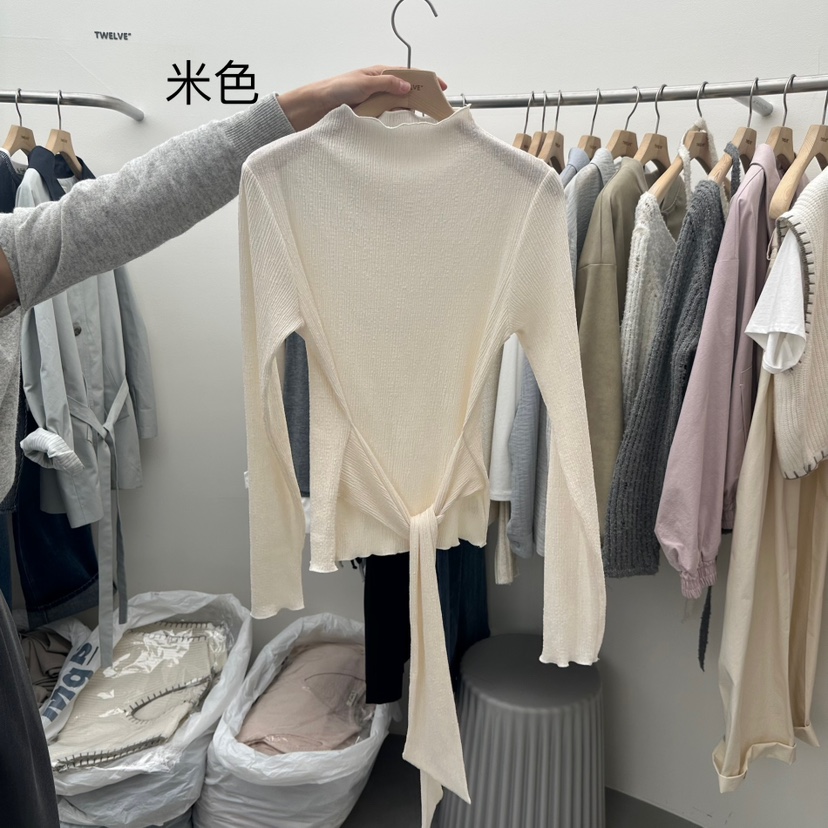 TWELVE直郵韓國代購女裝新品休閑時尚熱賣真品職業25春夏長袖T恤TWELVE長袖T恤