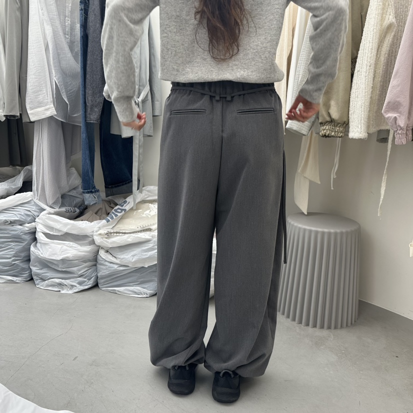 TWELVE直郵韓國代購女裝新品休閑時尚真品休閑褲含腰繩腰帶TWELVE休閑褲