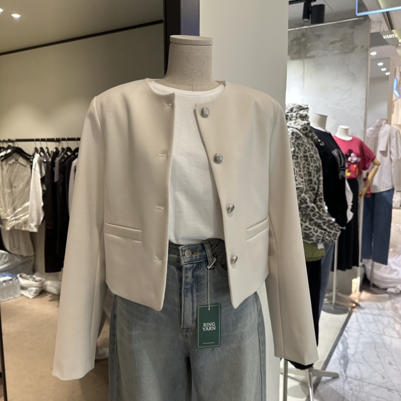 RE STOCK韓國直郵女裝新品熱賣時尚職業人氣推薦休閑夾克柔軟RE STOCK夾克