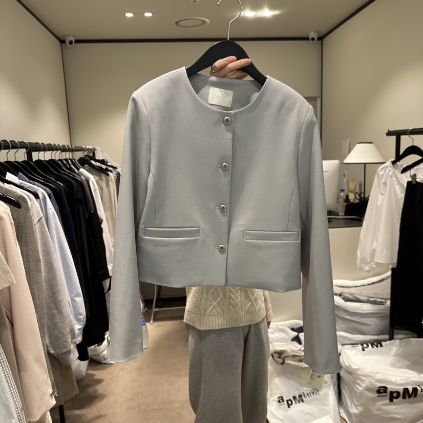 RE STOCK韓國直郵女裝新品熱賣時尚職業人氣推薦休閑夾克柔軟RE STOCK夾克圖色3