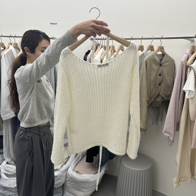 TWELVE直郵韓國代購女裝新品休閑真品熱賣職業針織衫含脖帶TWELVE針織衫