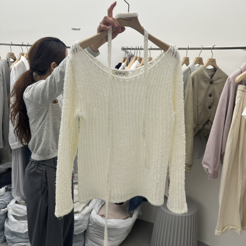 TWELVE直郵韓國代購女裝新品休閑真品熱賣職業針織衫含脖帶TWELVE針織衫
