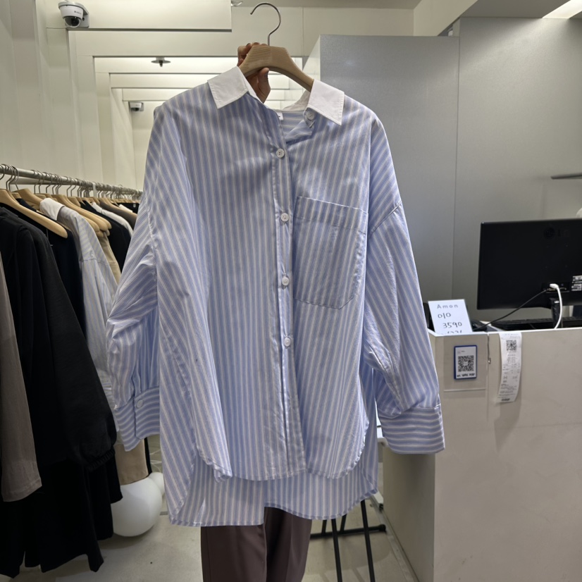 AMON韓國直郵女裝新品人氣25春夏熱賣真品職業休閑襯衫蕾絲衫AMON襯衫/蕾絲衫圖色2