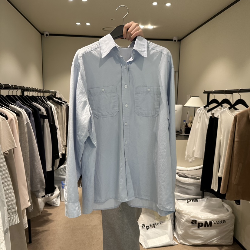 RE STOCK直郵韓國代購女裝新品真品25春夏職業推薦襯衫蕾絲衫RE STOCK襯衫/蕾絲衫圖色2