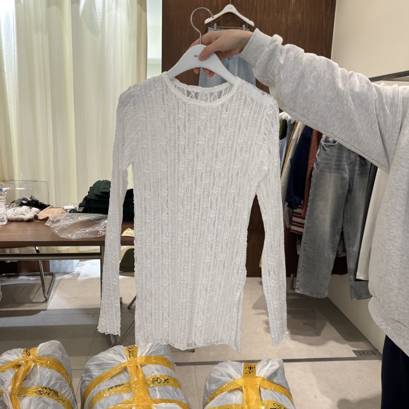 BUCKLE直郵韓國代購女裝新款休閑職業真品25春夏襯衫蕾絲衫BUCKLE襯衫/蕾絲衫