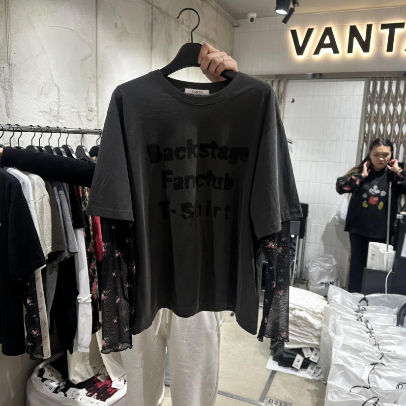 VANTA直郵韓國代購女裝新款25春夏人氣時尚休閑長袖T恤假兩件VANTA長袖T恤圖色3