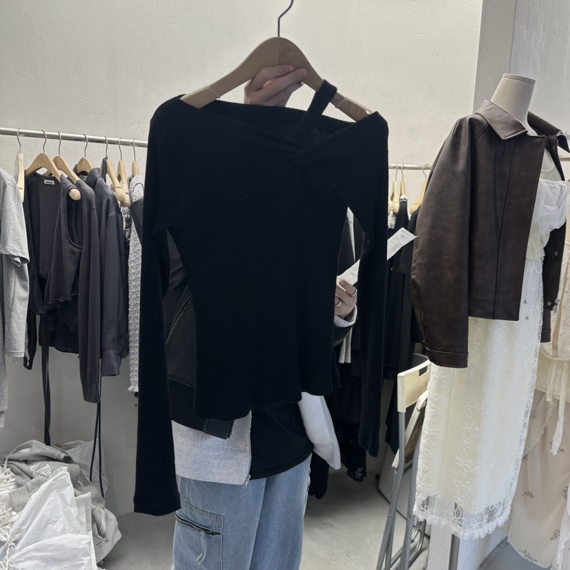 FOUNDATION直郵韓國代購女裝新款25春夏時尚推薦人氣長袖T恤FOUNDATION長袖T恤圖色2