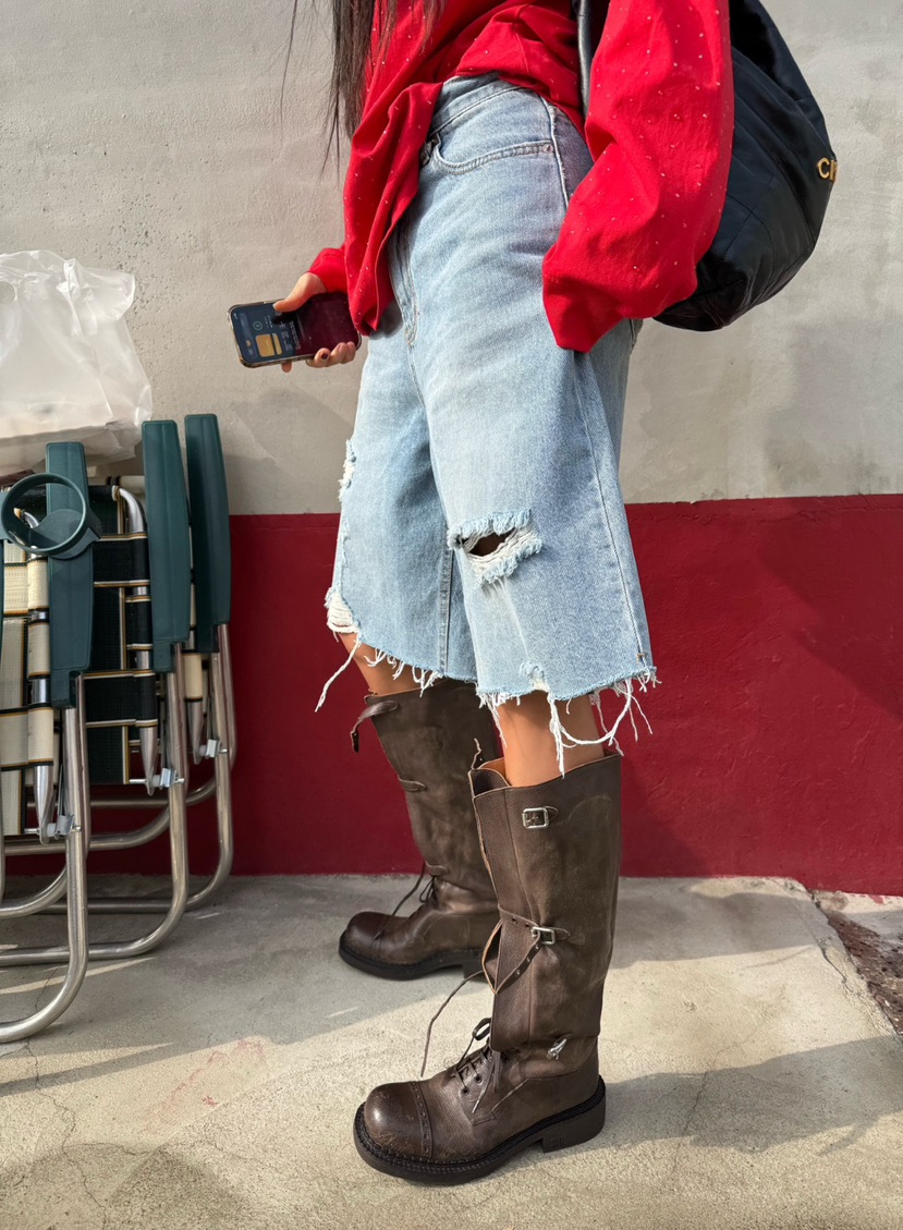 ABBEYLEE韓國直郵女裝新品熱賣真品25春夏休閑職業時尚牛仔褲ABBEYLEE牛仔褲