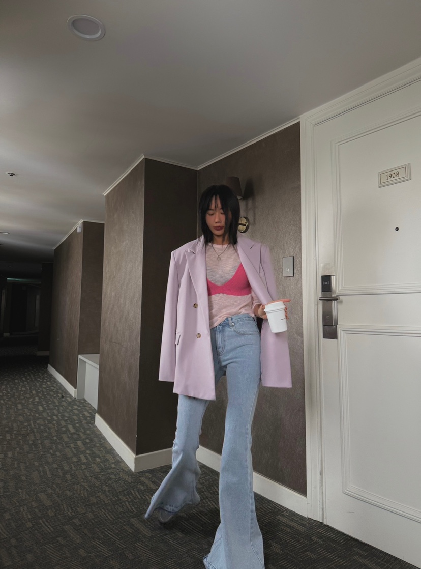 ABBEYLEE韓國直郵女裝新款休閑時尚人氣職業真品牛仔褲喇叭ABBEYLEE牛仔褲