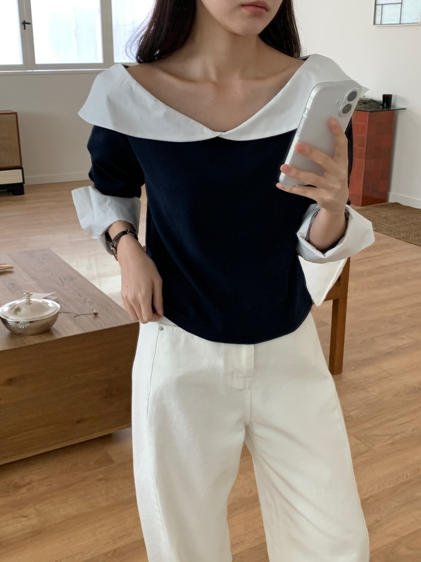 FRILL-T韓國直郵女裝新款熱賣人氣休閑職業真品襯衫蕾絲衫FRILL-T襯衫/蕾絲衫圖色1