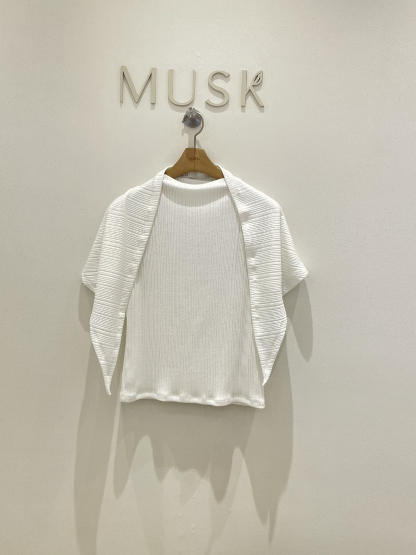 MUSK韓國直郵女士新品熱賣25春夏真品職業推薦時尚人氣T恤披肩MUSKT恤圖色2