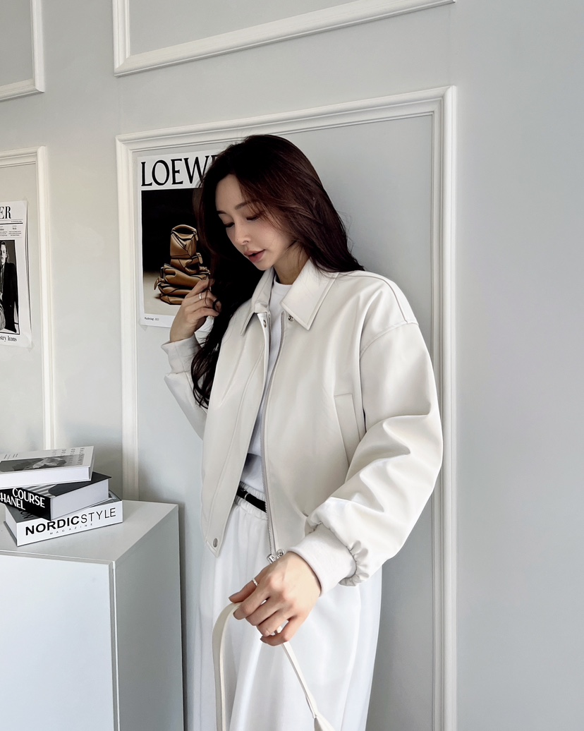 CLOTH東大門實拍女裝新品時尚職業人氣推薦熱賣25春夏皮衣皮革CLOTH皮衣