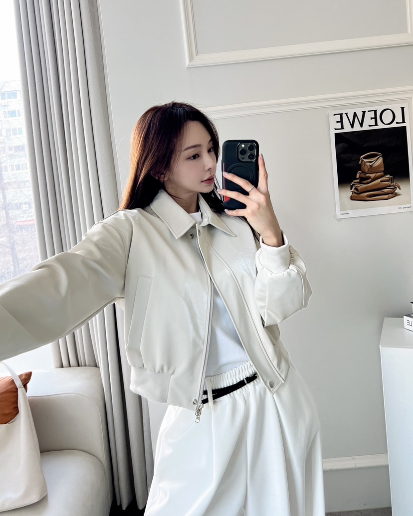 CLOTH東大門實拍女裝新品時尚職業人氣推薦熱賣25春夏皮衣皮革CLOTH皮衣