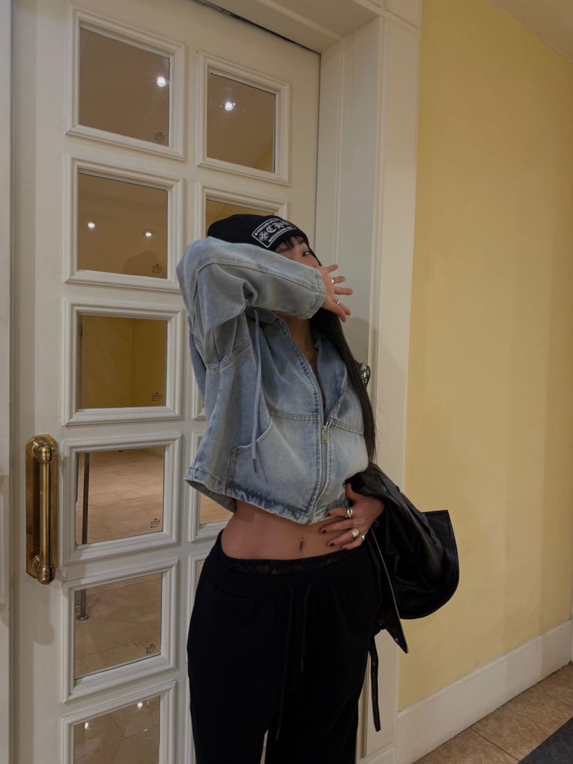 ABBEYLEE韓國代購女裝新品熱賣真品人氣休閑25春夏夾克連帽ABBEYLEE夾克圖色1