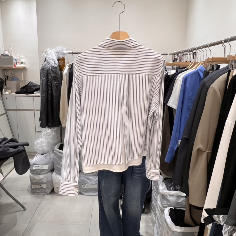 HEIZE東大門直郵女裝新品人氣休閑熱賣25春夏襯衫蕾絲衫短款HEIZE襯衫/蕾絲衫