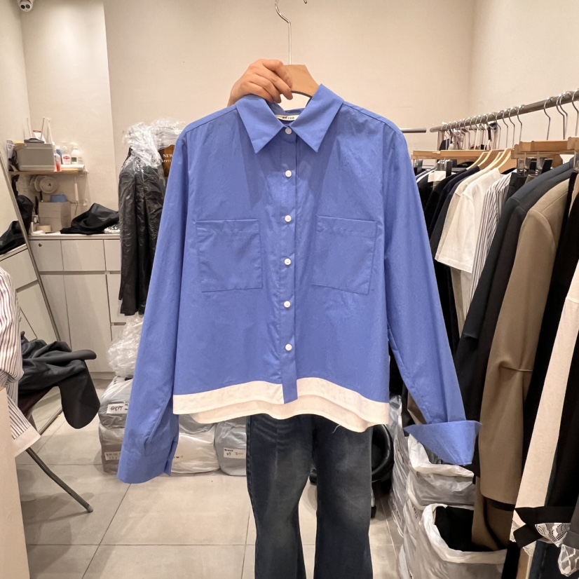 HEIZE東大門直郵女裝新品人氣休閑熱賣25春夏襯衫蕾絲衫短款HEIZE襯衫/蕾絲衫圖色2