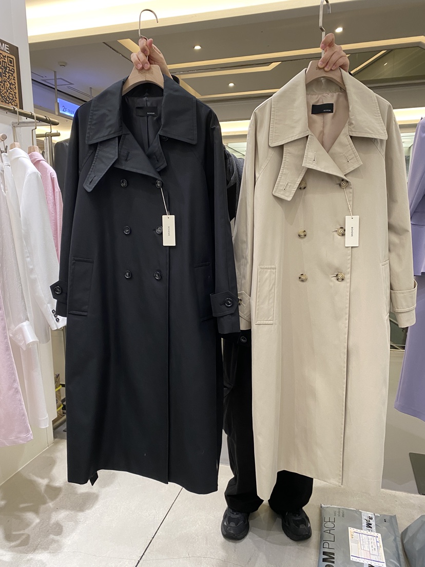 BOHEME韓國直郵女裝新品25春夏真品休閑人氣長款風衣含腰帶BOHEME長款風衣