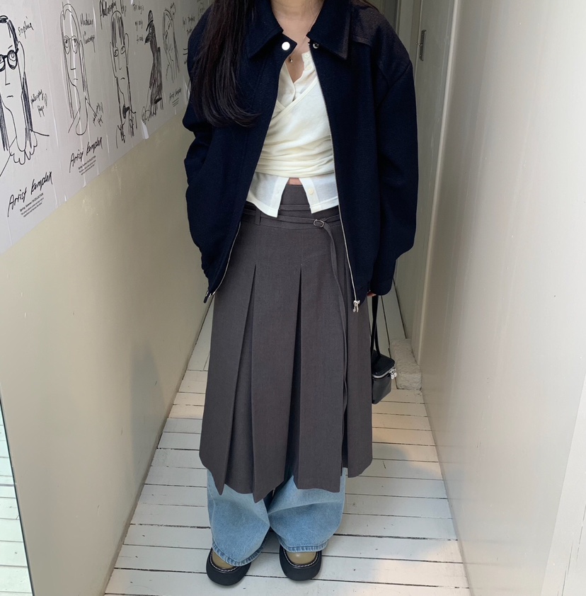 MELTED-P韓國直郵東大門實拍女裝新品時尚25春夏半身裙中短裙MELTED-P半身裙/中短裙