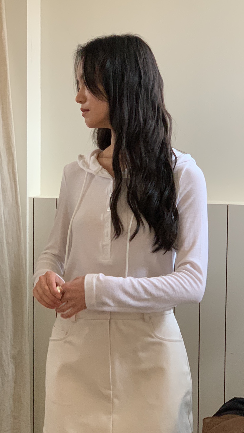 SPREAD直郵韓國代購女裝新品25春夏推薦人氣休閑長袖T恤連帽SPREAD長袖T恤