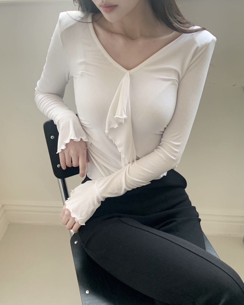 MAGNOLIA36-L韓國直郵東大門實拍女裝新品25春夏熱賣長袖T恤MAGNOLIA36-L長袖T恤圖色2