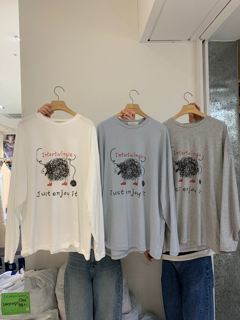 GAMDONG韓國直郵東大門實拍女裝新品時尚真品休閑熱賣長袖T恤GAMDONG長袖T恤