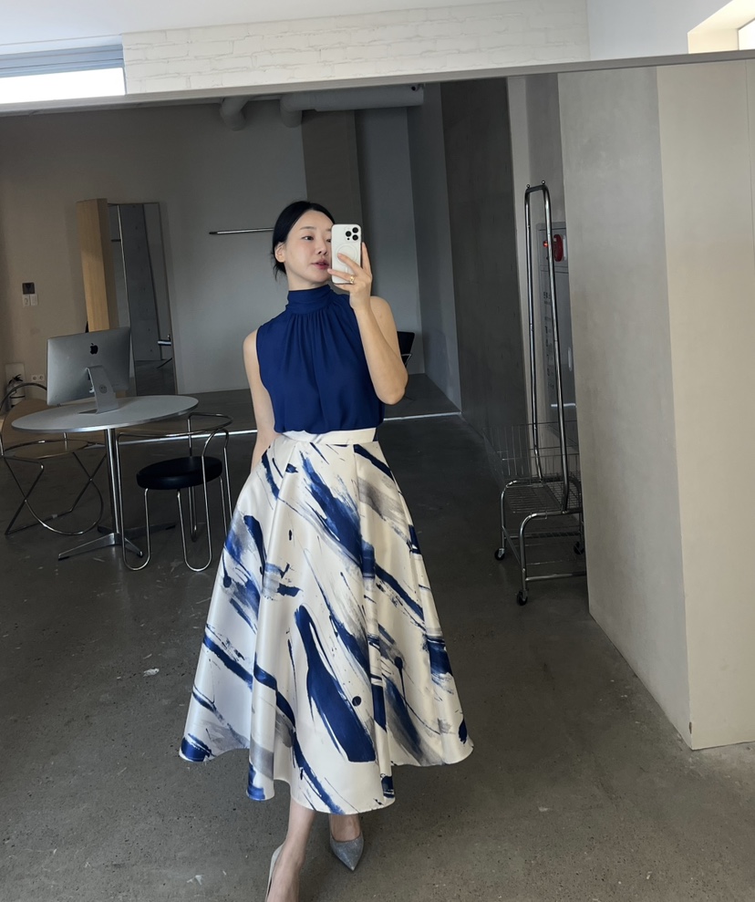 VERNI韓國直郵女裝新品休閑人氣25春夏時尚職業真品熱賣長裙VERNI長裙